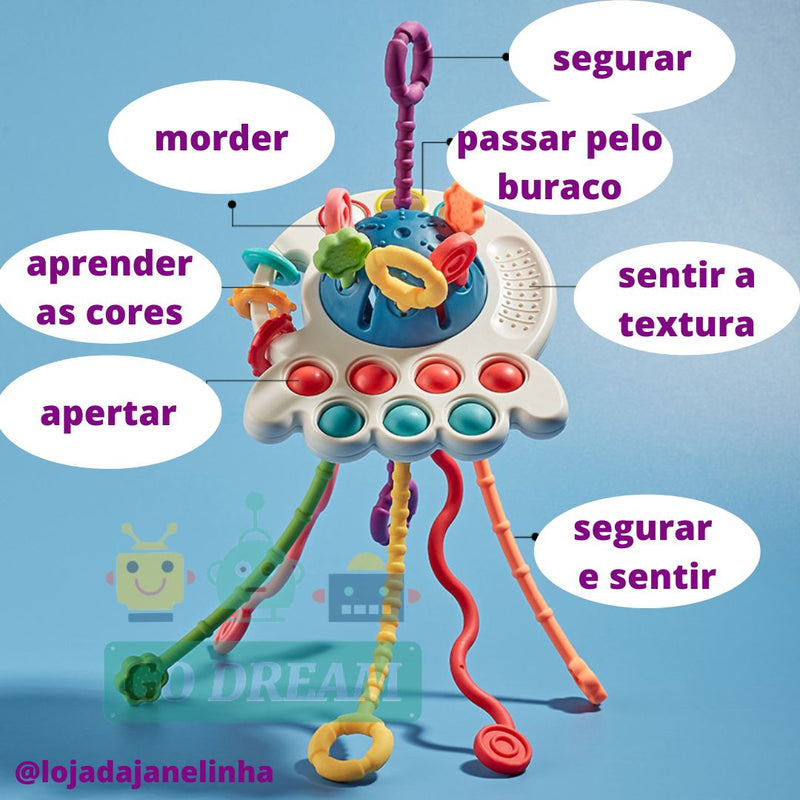 🌟 Descubra o Polvo Montessori 7 em 1: O Brinquedo Perfeito para o Desenvolvimento do seu Bebê! 🐙