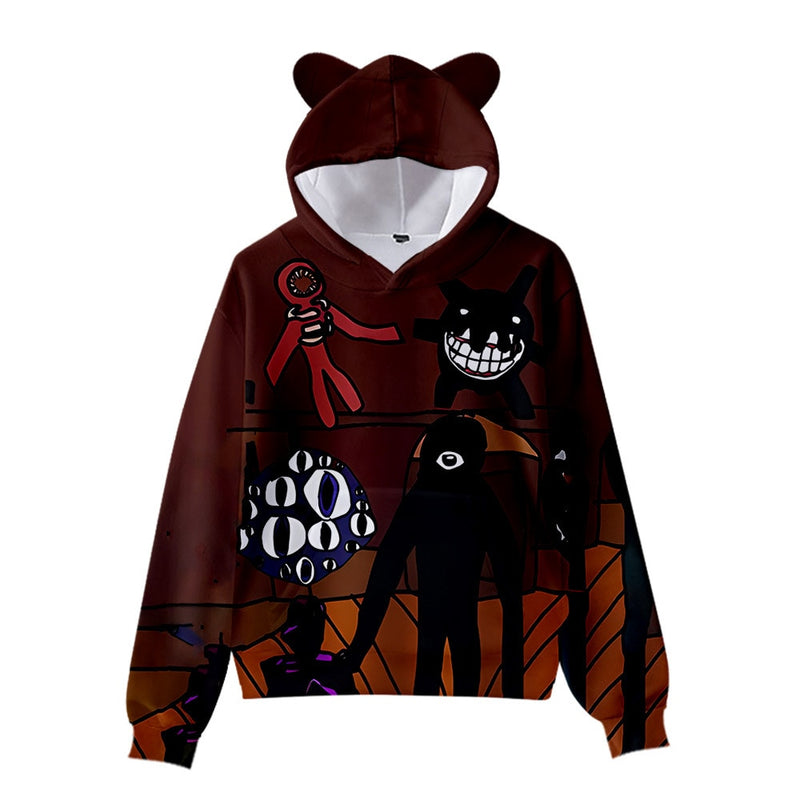 Pullover com capuz para ficar quentinho nesse inverno e no Estilo que os Fãs de Doors (Roblox) aaaaamam!