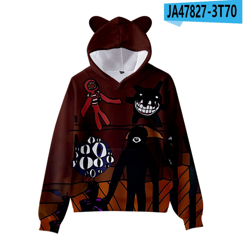 Pullover com capuz para ficar quentinho nesse inverno e no Estilo que os Fãs de Doors (Roblox) aaaaamam!