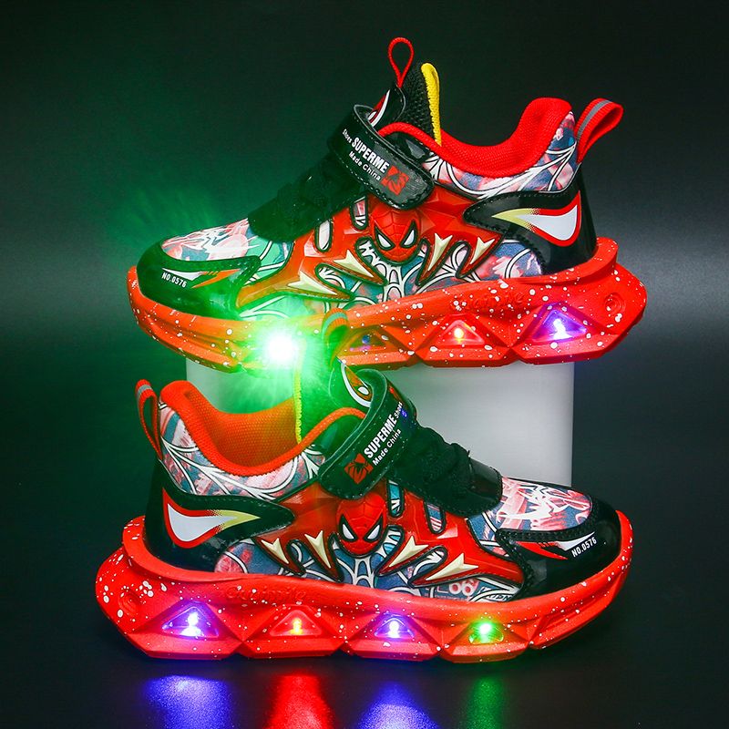 Tênis Led Tenis Homem Aranha Com Luz Tênis Infantil Homem -Aranha