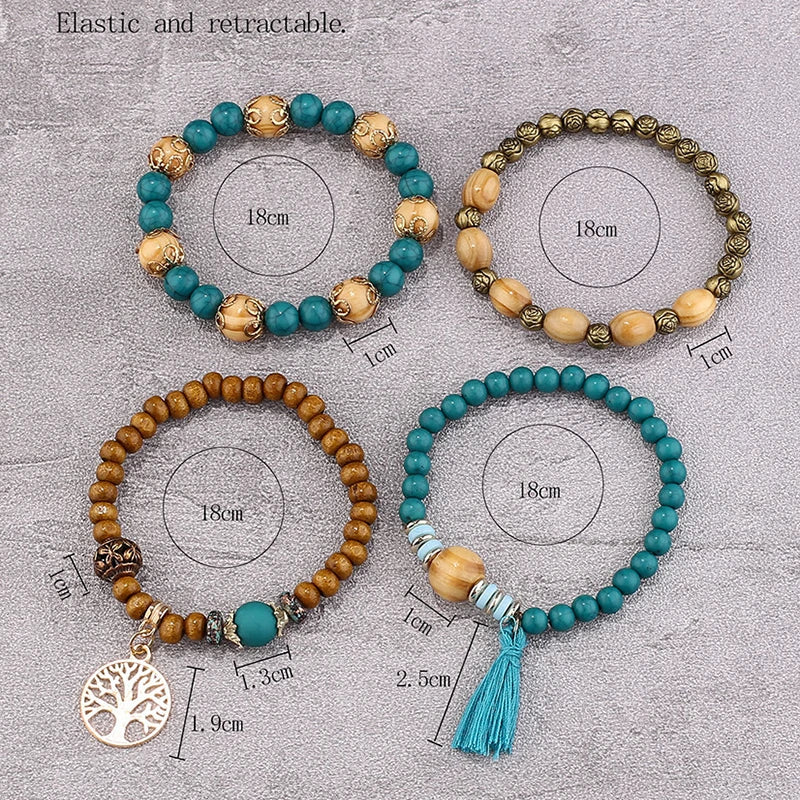 🌿 Pulseira Boho Árvore da Vida 🌿