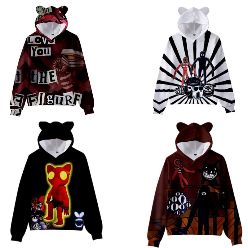 Pullover com capuz para ficar quentinho nesse inverno e no Estilo que os Fãs de Doors (Roblox) aaaaamam!