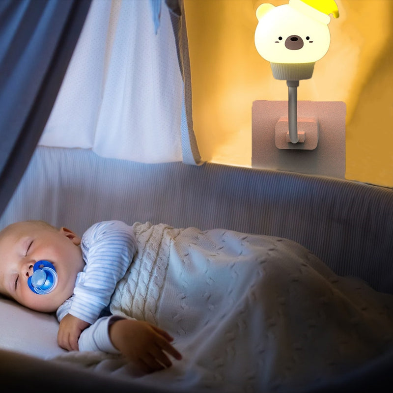 💡Abajur / mini luminária infantil de led portátil com entrada USB e controle remoto para quarto de bebê / criança